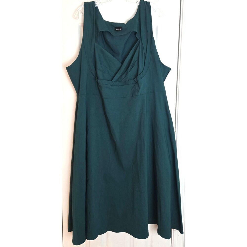 Torrid Green Pinup Skater Sleeveless Stretch Dress Witch Whimsy NO SIZE